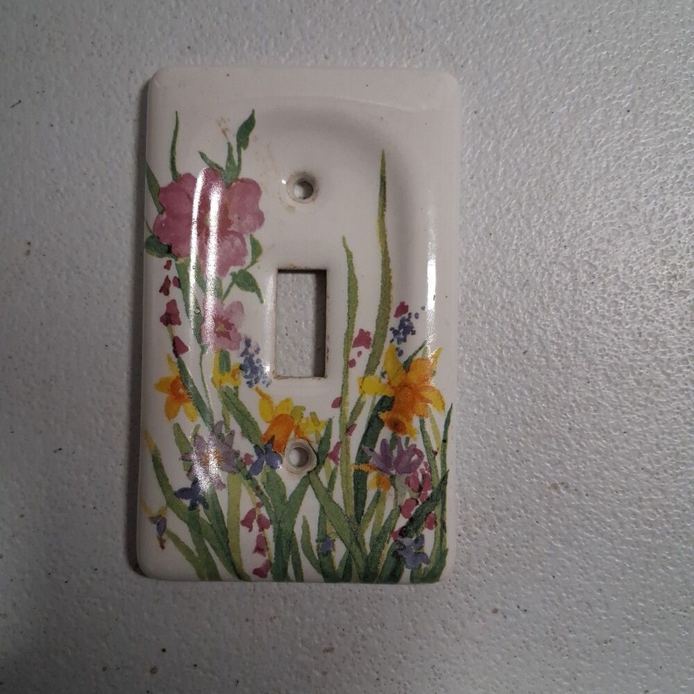 Leviton Floral Porcelain Single Gang Switch Plate Cover